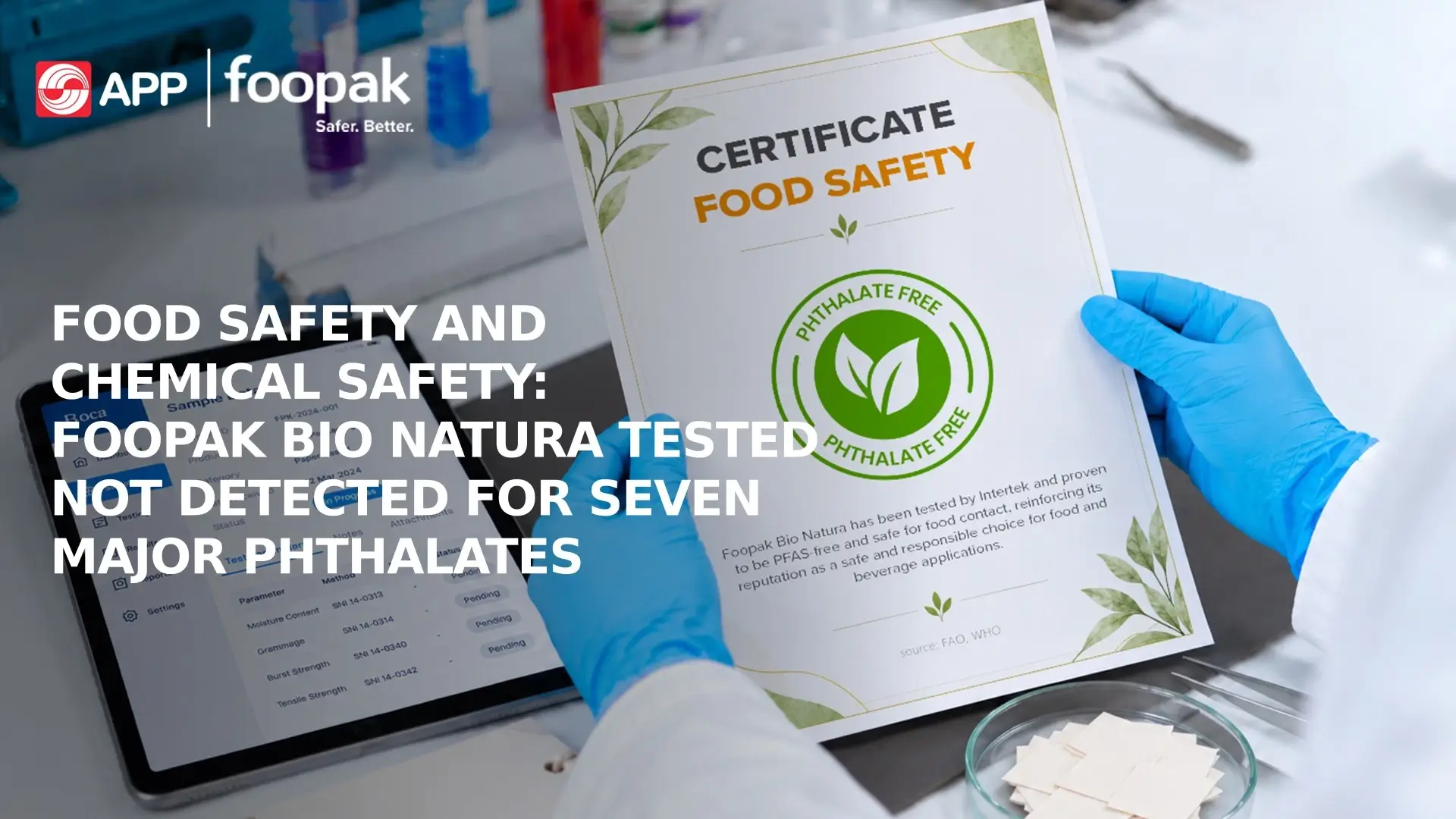 Food Safety and Chemical Safety: Foopak Bio Natura Tested Not Detected for Seven Phthalates