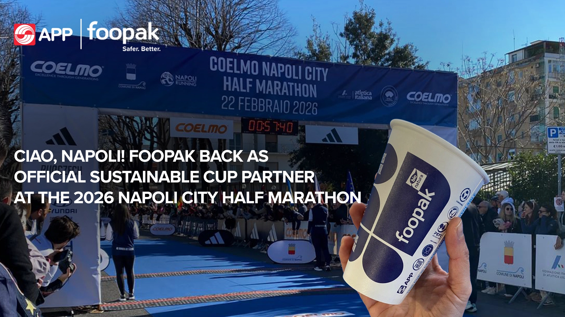 Ciao, Napoli! Foopak Back as Official Sustainable Cup Partner at the 2026 Napoli City Half Marathon