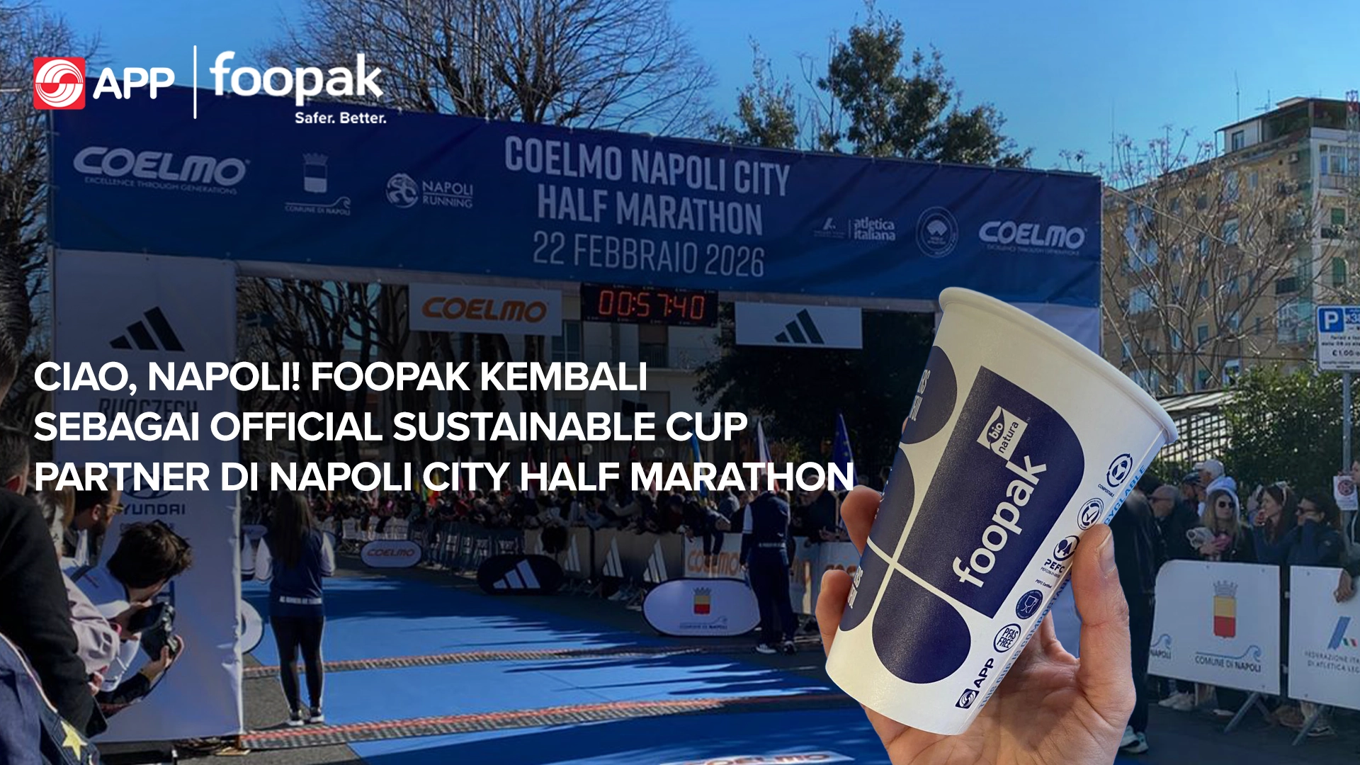 Ciao, Napoli! Foopak Back as Official Sustainable Cup Partner at the 2026 Napoli City Half Marathon